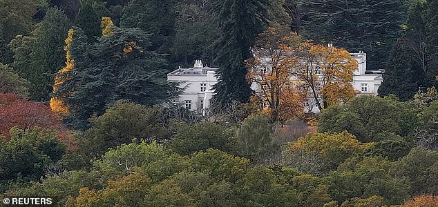 FILE PHOTO: A drone view shows Royal Lodge, a large property on the estate surrounding Windsor Castle, which belongs to Britain's Prince Andrew, is seen in Windsor, Britain, October 21, 2025. REUTERS/Stringer/File Photo