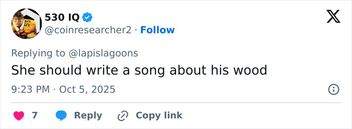 Tweet from user 530 IQ replying to lapis lagoons with a comment on Meghan Markle backlash and Lana Del Rey’s husband. Tweet from user 530 IQ replying to lapis lagoons with a comment on Meghan Markle backlash and Lana Del Rey’s husband.