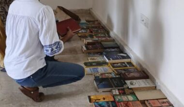 One could take books home at this collection drive in gated community