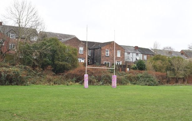 The location on the edge of playing fields at Broughton Cricket and Rugby Club where the body of Julius Matera was found.