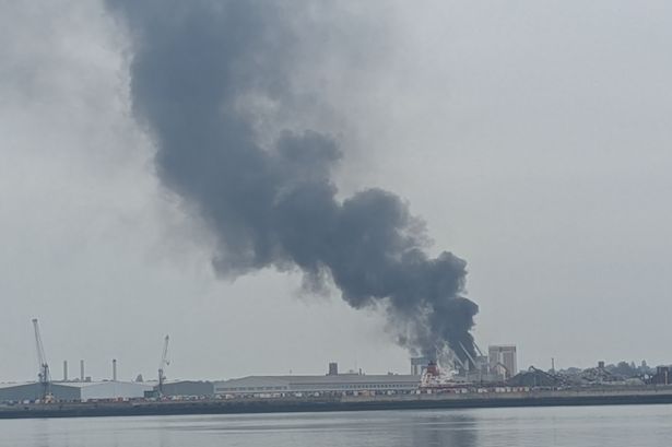 A plume of smoke seen in October