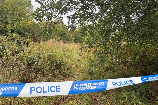 A police cordon is seen in the grassland off Tame Road, Oldbury, West Midlands, at the site where a "racially aggravated" attack is believed to have taken place on Semptember 9. Officers have renewed an appeal for information about two men wanted in connection to the rape of a woman aged in her 20s, and a £10,000 reward has been offered by the Sikh community for information leading to their conviction. Picture date: Friday September 19, 2025.