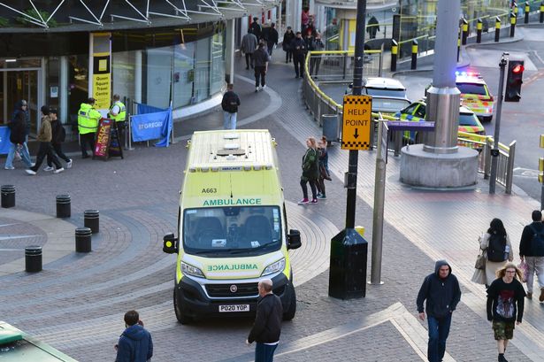 Emergency services at the scene on Queen Square