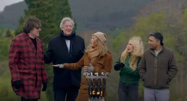 Celebrity Traitors stars during a challenge