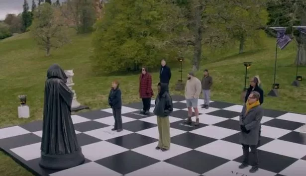 The Celebrity Traitors stars on a chessboard
