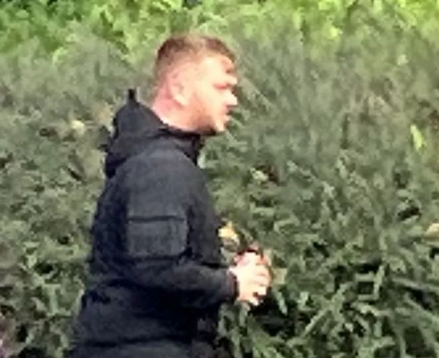 Paul Thomas Ince, 31, of Cefn Road, Abenbury, Wrexham, leaving Mold Crown Court where he denies the manslaughter of John Ithell, 59.