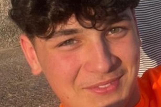 Teenage boy wearing an orange top. He has short brown curly hair. 