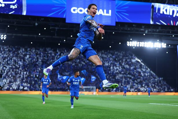 Darwin Nunez of Team Al-Hilal FC celebrates scoring