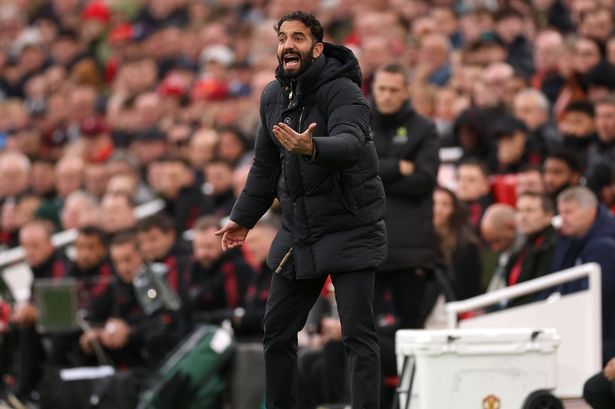 Ruben Amorim reacts on the touchline