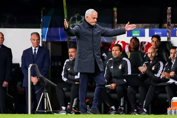 Jose Mourinho pictured frustrated at St James' Park