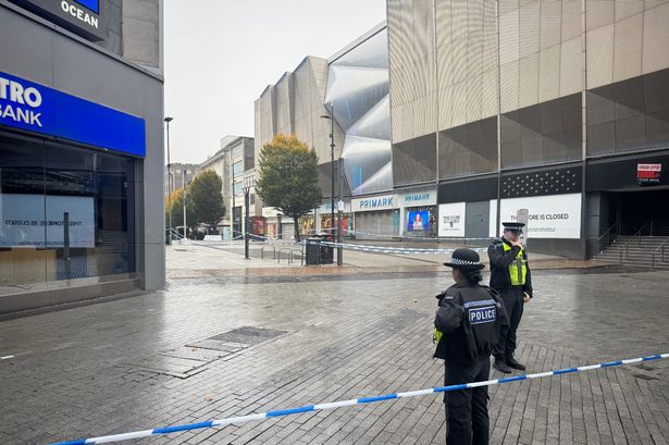 The High Street entrance to Primark is currently closed due to a police cordon