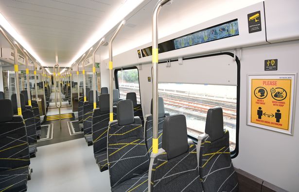 Inside the new Merseyrail battery powered train.