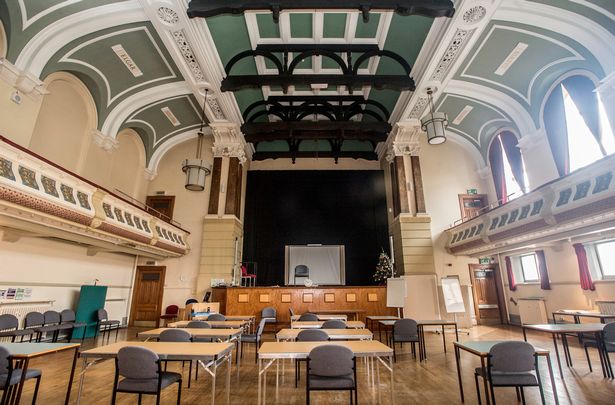 The old ballroom in Birkenhead town hall, which was used for council meetings until 2024