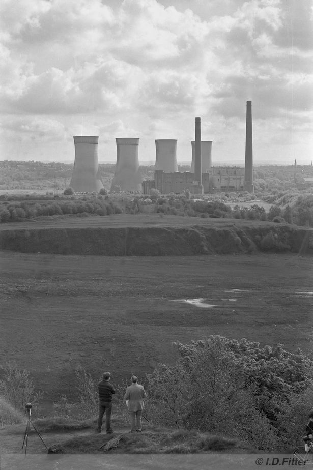 Moments before the demolition of Agecroft Power Station in Pendlebury, Salford. May 8, 1994