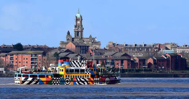 A Mersey Ferry sails the river