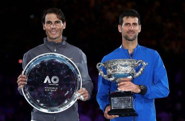 Nadal and Djokovic lifting their Australian Open silverware