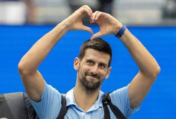 Novak Djokovic paying tribute to fans at the 2025 US Open
