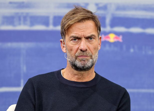 SALZBURG, AUSTRIA - JANUARY 14: Global Head of Soccer Jürgen Klopp looks on during the Presentation of Jürgen Klopp As Head Of Global Soccer Red Bull at Red Bull Hangar-7 on January 14, 2025 in Salzburg, Austria. (Photo by Marcel Engelbrecht - firo sportphoto/Getty Images)