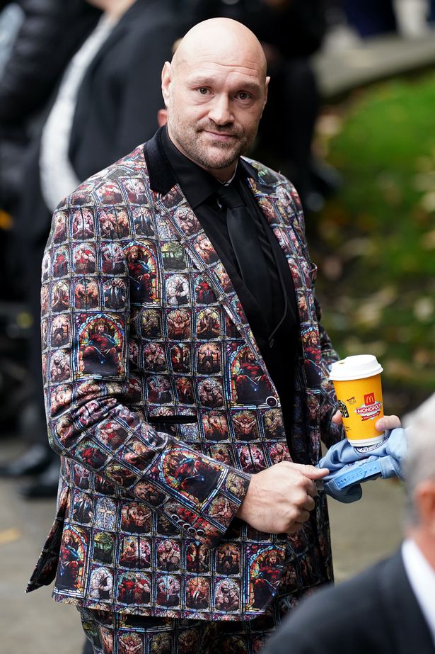 Tyson Fury attends the funeral of Ricky Hatton at Manchester Cathedral on October 10, 2025 in Manchester, 
