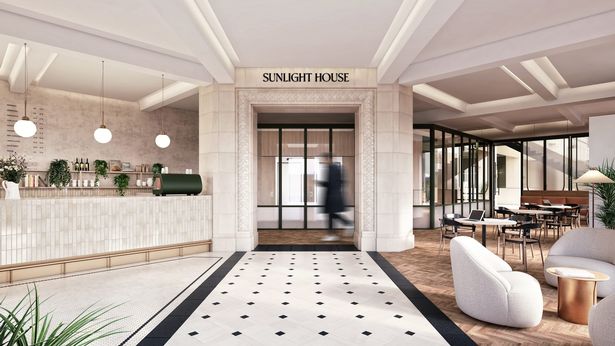 Renders of the new Joe & The Juice shop at Sunlight House in Manchester