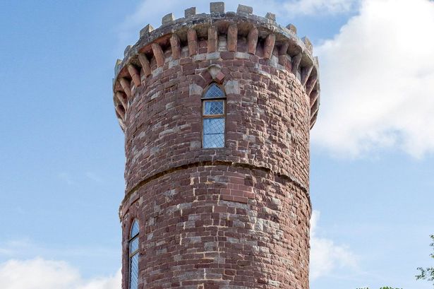 Castle property in Ross on Wye exterior red castle tower with turrets