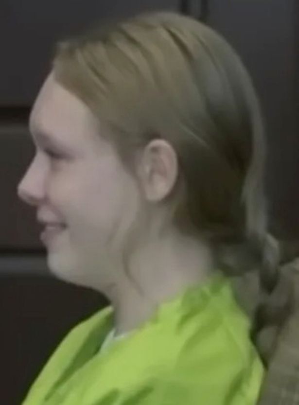 Sarah Patrick grinning in court