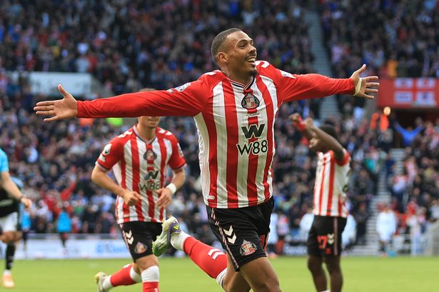 Sunderland's Wilson Isidor celebrates scoring against Aston Villa