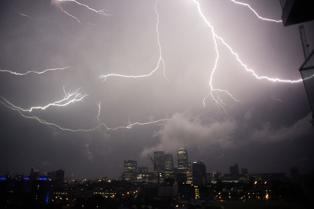 Thunderstorms are expected on Sunday, including across London