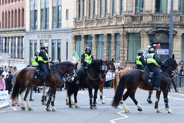 Merseyside Police in Liverpool city centre today