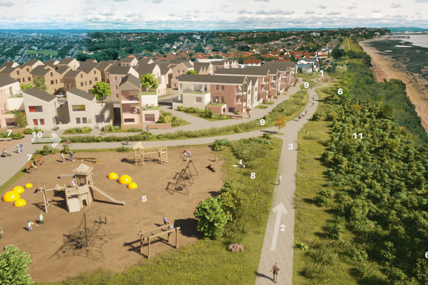 An artist's impression of what the new housing development on land at Upper Cosmeston Farm will look like 