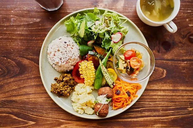 Plate with a variety of healthy foods