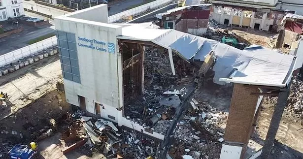 Marine Lake Events Centre demolition site during the start of demolition works