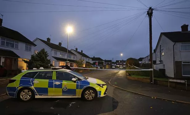 Police cordon on junction of Rusland Avenue and Derwent Drive in Pensby
