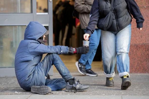 Homelessness in Buchanan Street Glasgow.