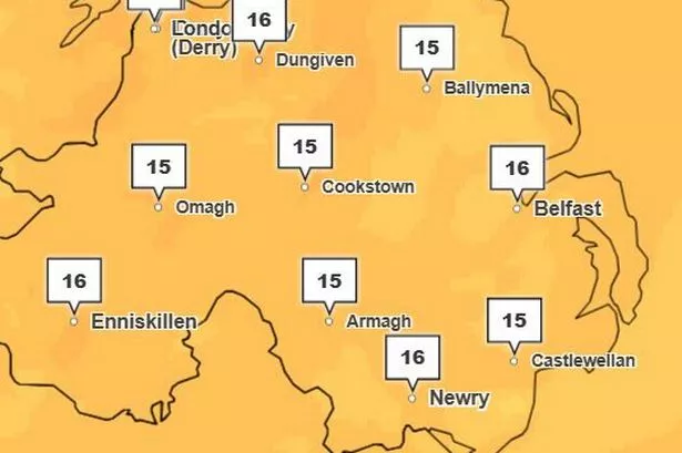 Temperature forecast for 1pm on Monday