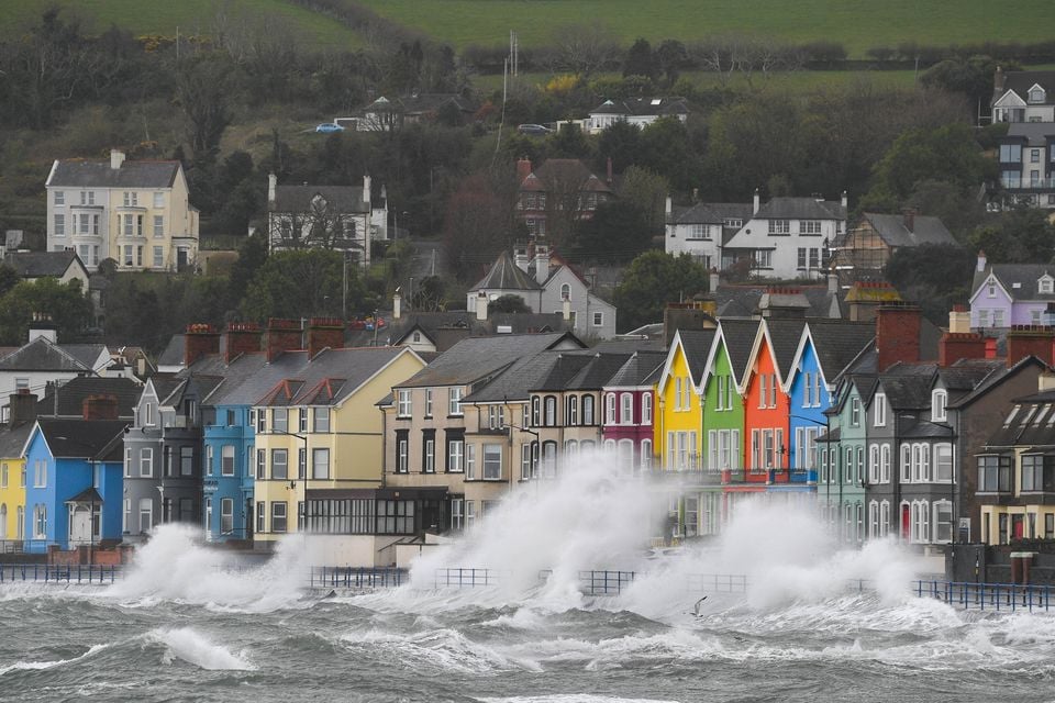 Whitehead during 70mph winds caused by Storm Kathleen in 2024. Pic Andrew McCarroll/Pacemaker Press.
