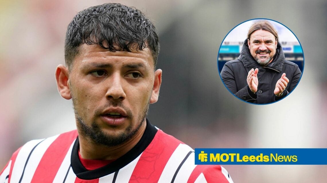 Gus Hamer in action with Daniel Farke in frame