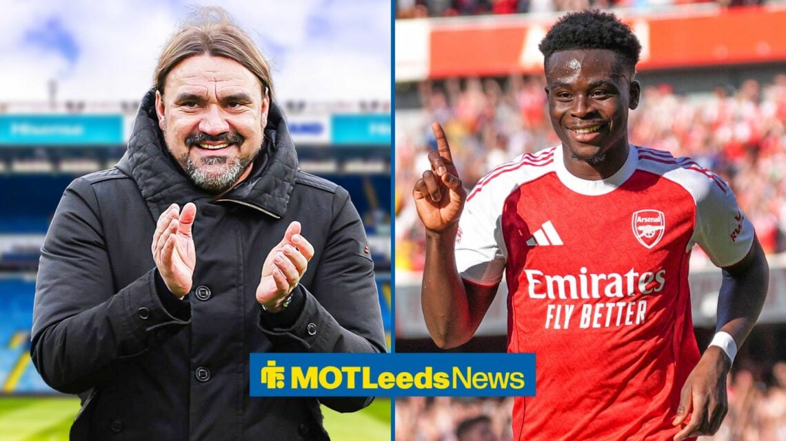 Daniel Farke applauding with Bukayo Saka playing for Arsenal
