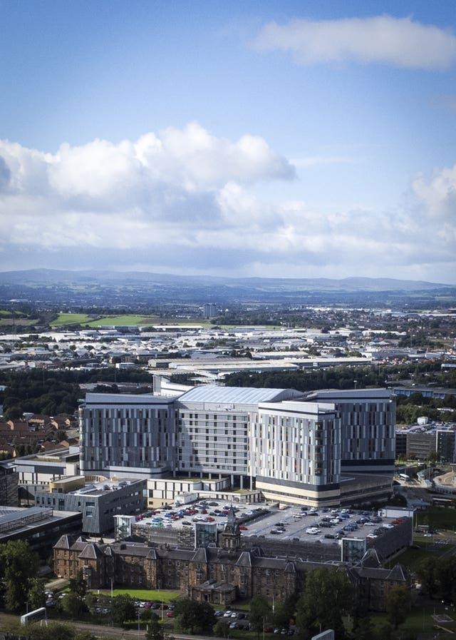 View from above of the Queen Elizabeth University Hospital