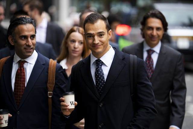 Spanish racing driver Alex Palou arrives at the Rolls Building of the Royal Courts of Justice in central London