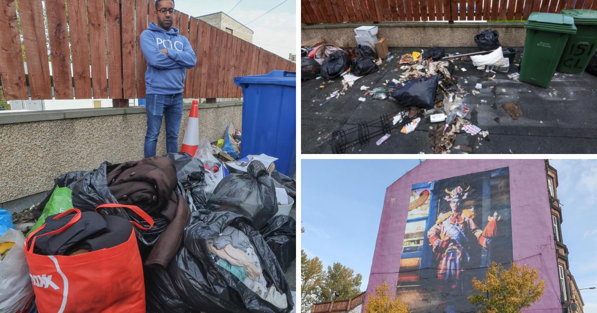 Glasgow man says missed collections have made bin area 'health hazard'