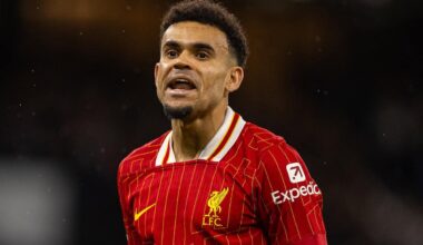 MANCHESTER, ENGLAND - Sunday, February 23, 2025: Liverpool's Luis Díaz during the FA Premier League match between Manchester City FC and Liverpool FC at the City of Manchester Stadium. Liverpool won 2-0. (Photo by David Rawcliffe/Propaganda)