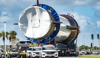 Blue Origin transports New Glenn booster to launch site ahead of Mars-bound mission – Spaceflight Now