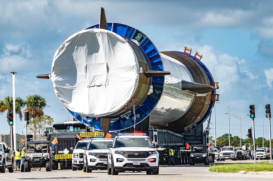 Blue Origin transports New Glenn booster to launch site ahead of Mars-bound mission – Spaceflight Now
