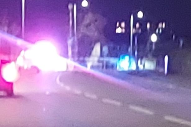 An area was taped off following the incident