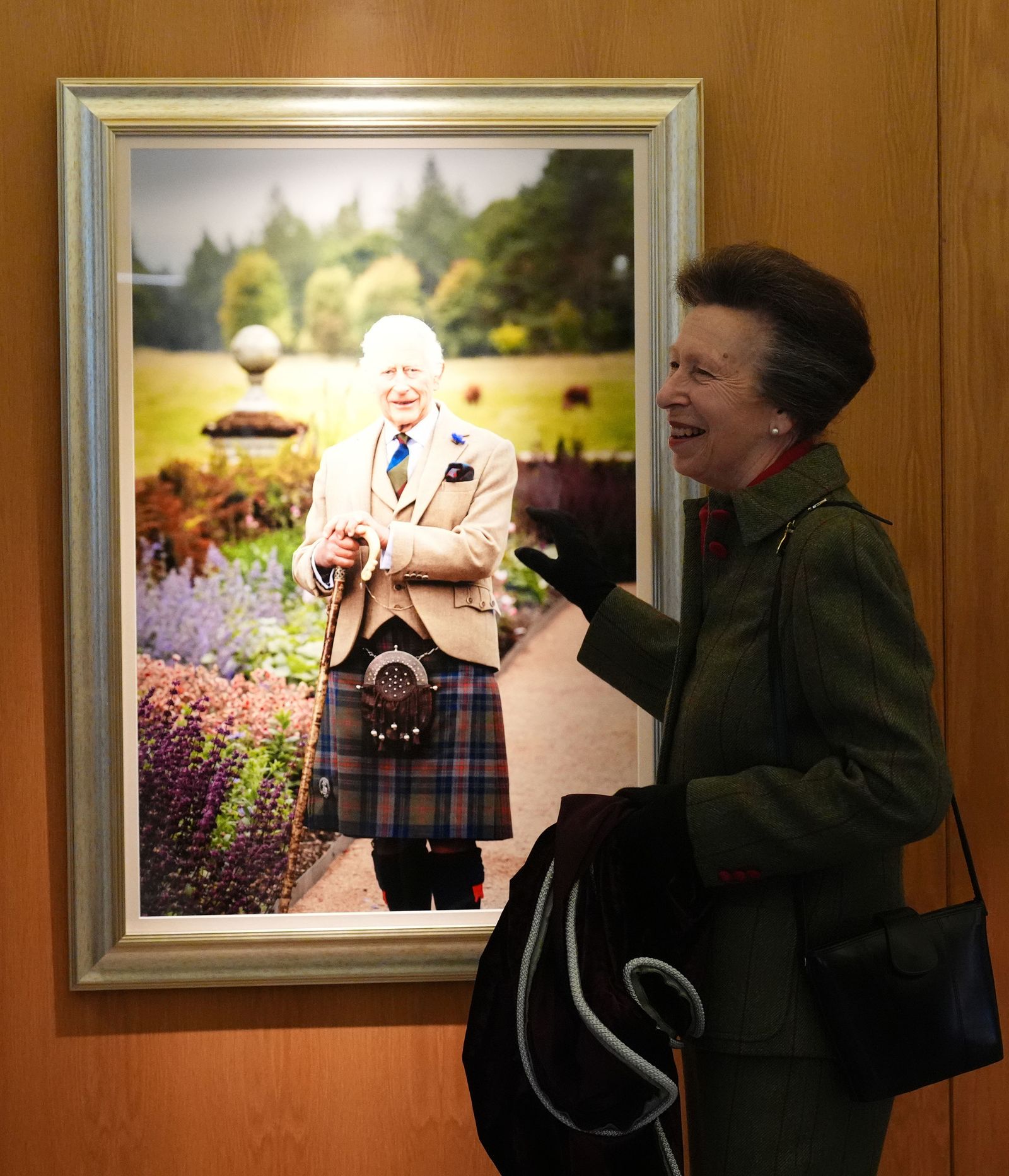 Princess Anne looked delighted as she unveiled the new portrait of her father in Scotland