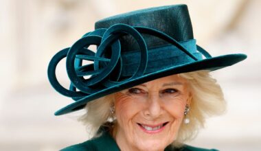 Revealed: the secretly romantic symbolism behind one of Queen Camilla's favourite brooches as she wears the antique treasure in London