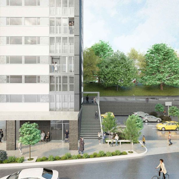 CGI of the vision for College Bank in Rochdale, created by campaigners and social architects Unit 38