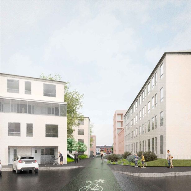 CGI of the vision for Lower Falinge, created by campaigners and social architects Unit 38
