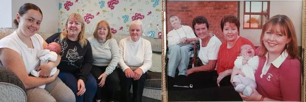 Then and now family pictures